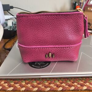 Portland Leather Fuchsia Cosmetic Bag